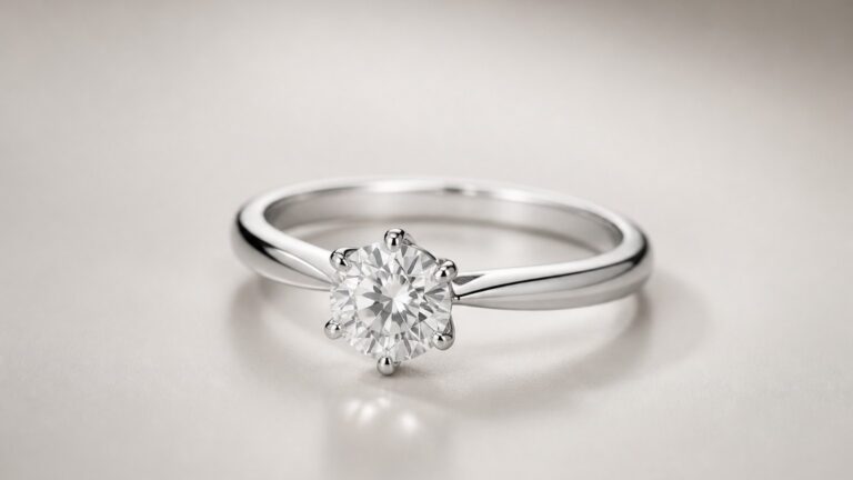 Bague de fiançailles en or blanc avec solitaire diamant