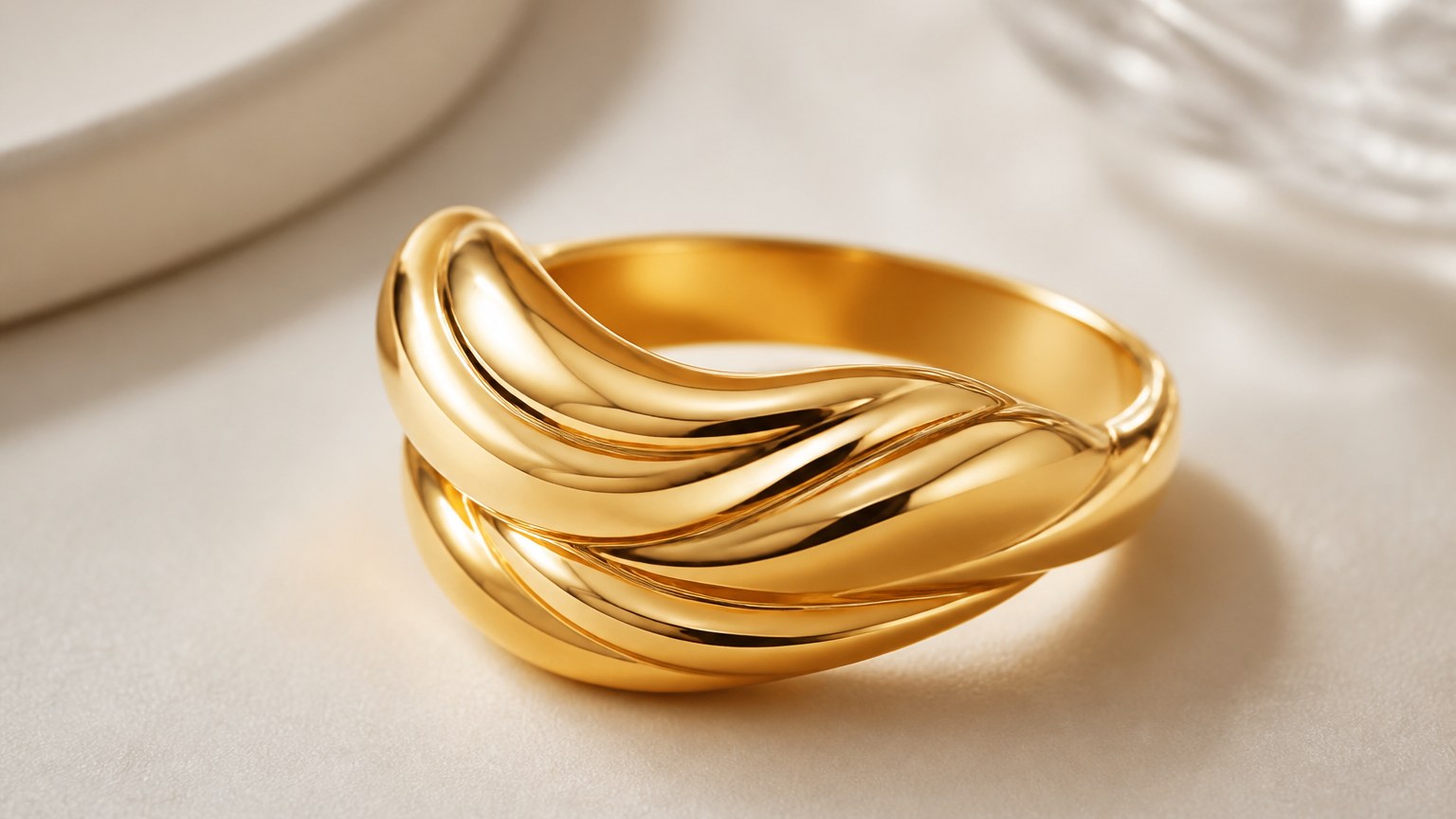 Bague en vermeil doré éclatante