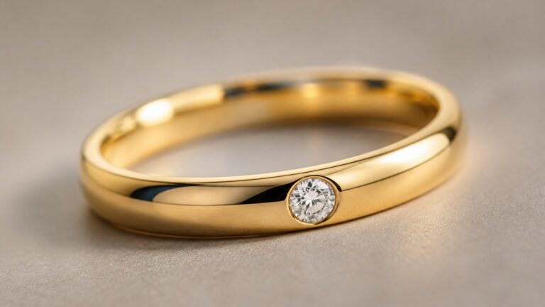 Bague en or jaune avec un diamant étincelant