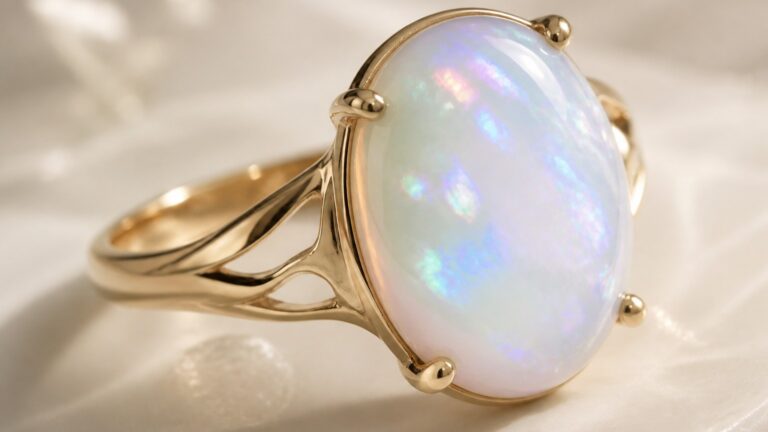 Bijou en opaline avec reflets nacrés