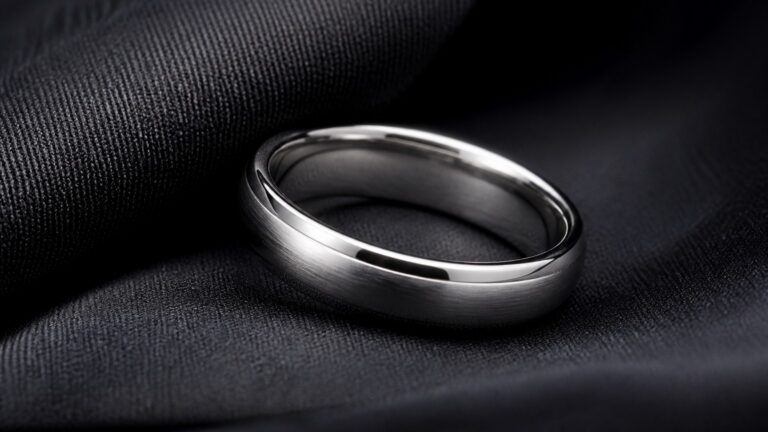 Alliance en or blanc pour homme sur fond sombre