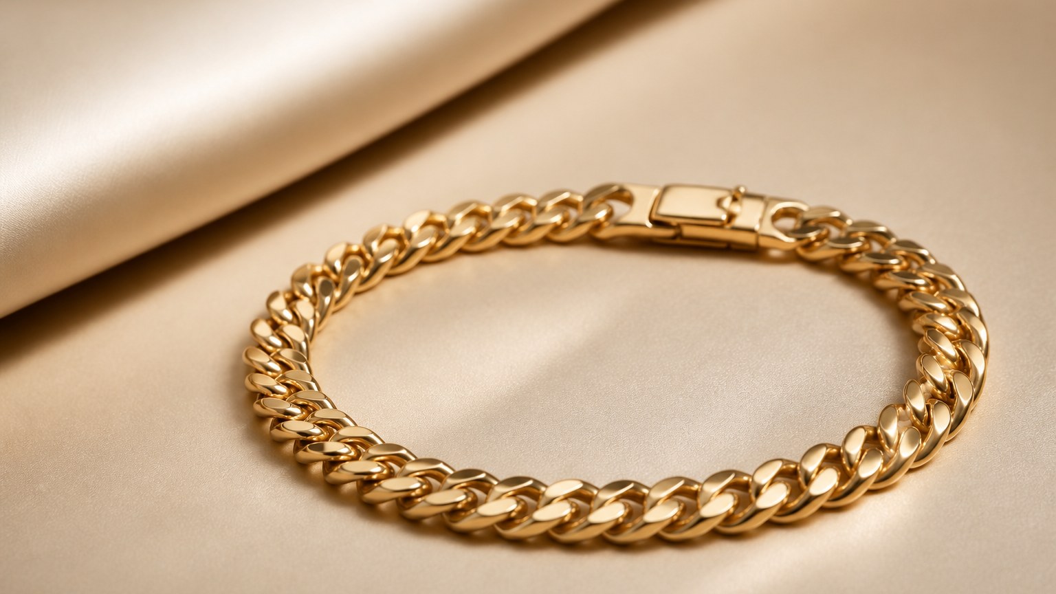Bracelet gourmette en or jaune 18 carats pour homme élégant