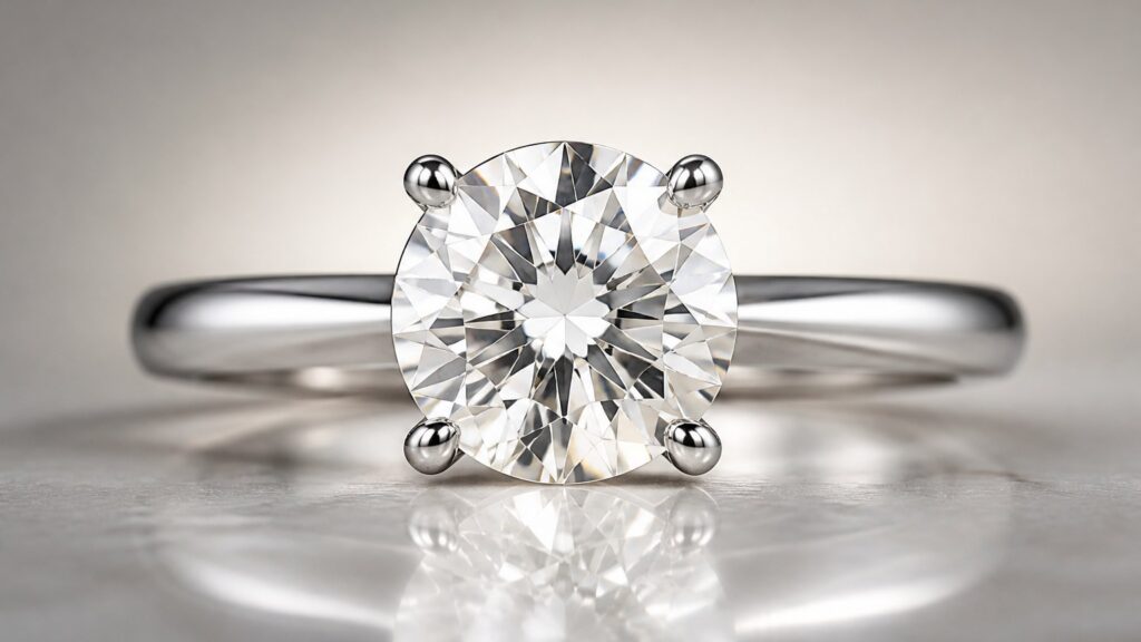 Diamant éclatant illustrant la taille et la pureté