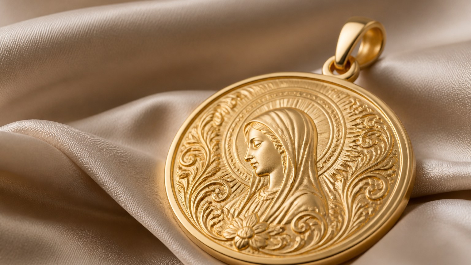 Médaille en vermeil en gros plan, montrant la couche d'or sur base argentée