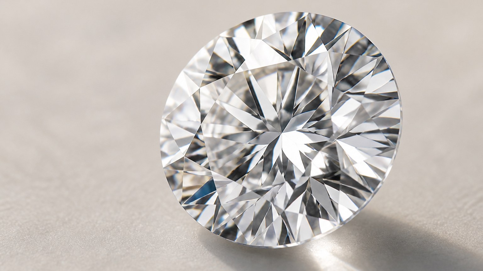 Diamant taillé brillant vu en gros plan