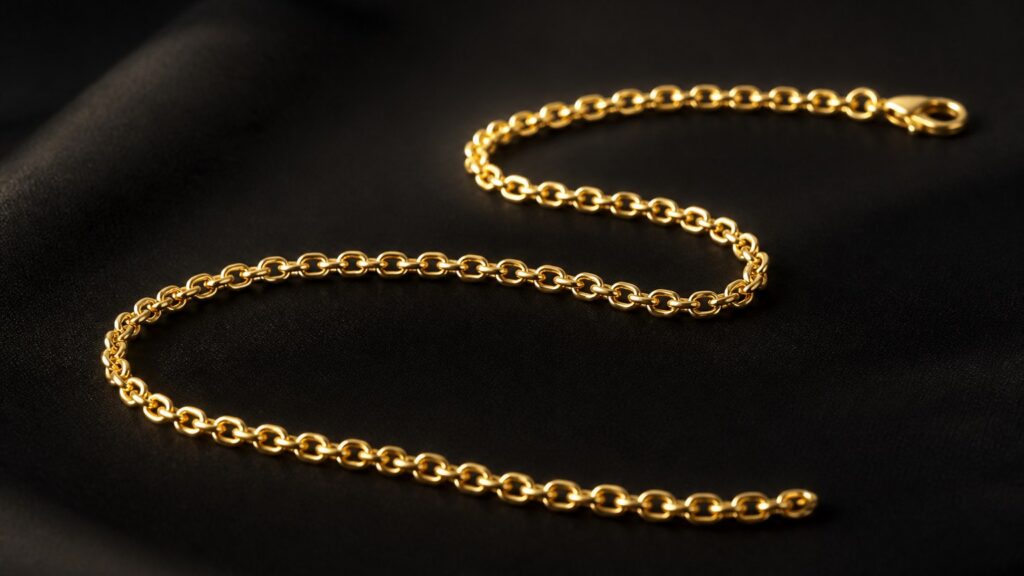 Chaîne en or jaune 18 carats avec mailles forçat