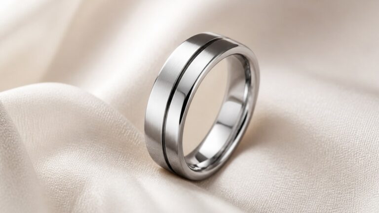 Bague élégante en acier inoxydable finition brillante