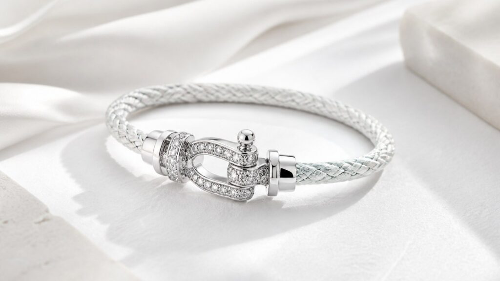 Bracelet Fred Force 10 en or blanc avec diamants