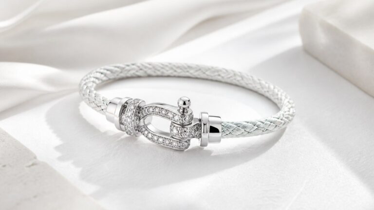 Bracelet Fred Force 10 en or blanc avec diamants