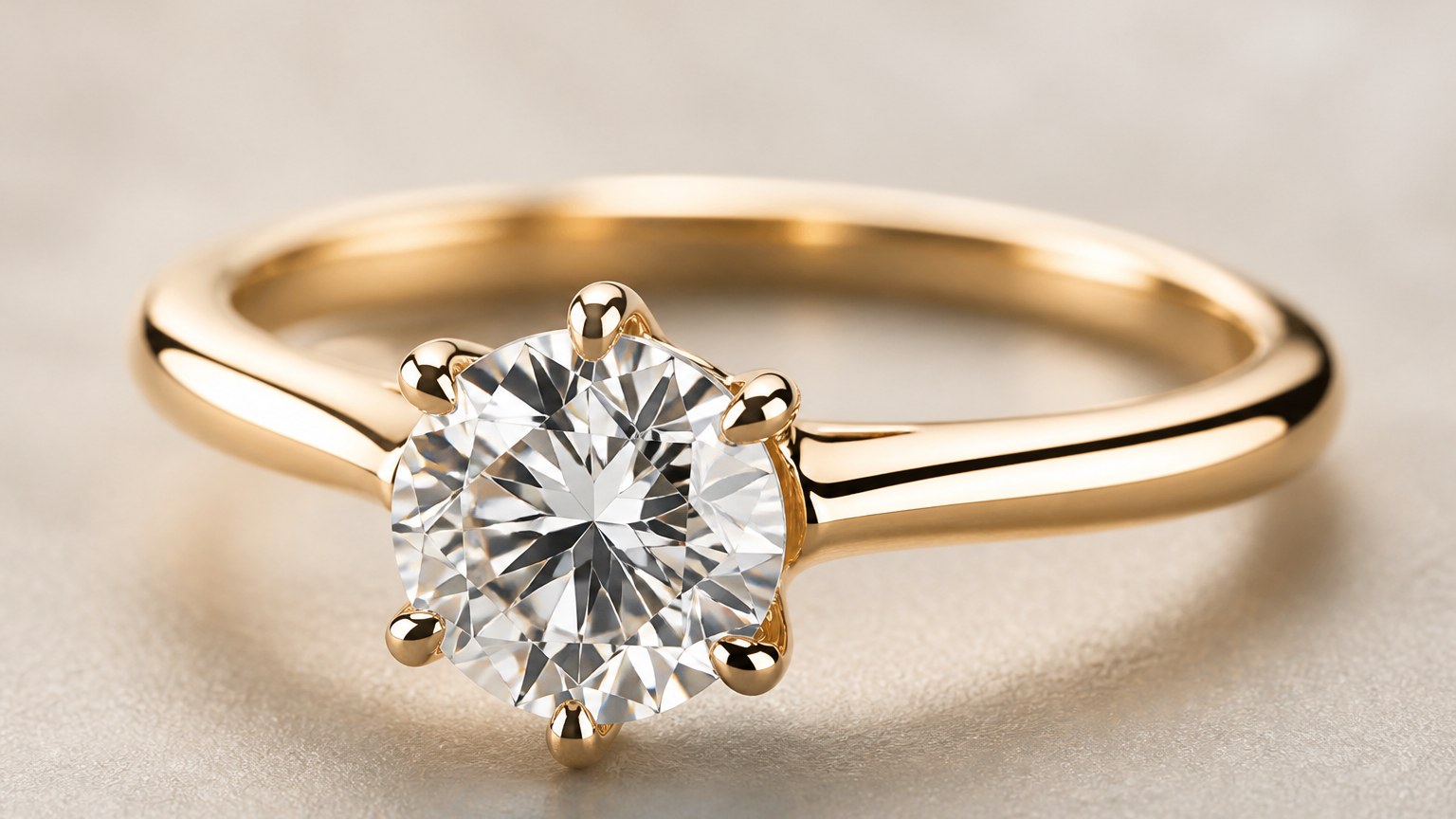 Bague en or sertie d'un diamant brillant