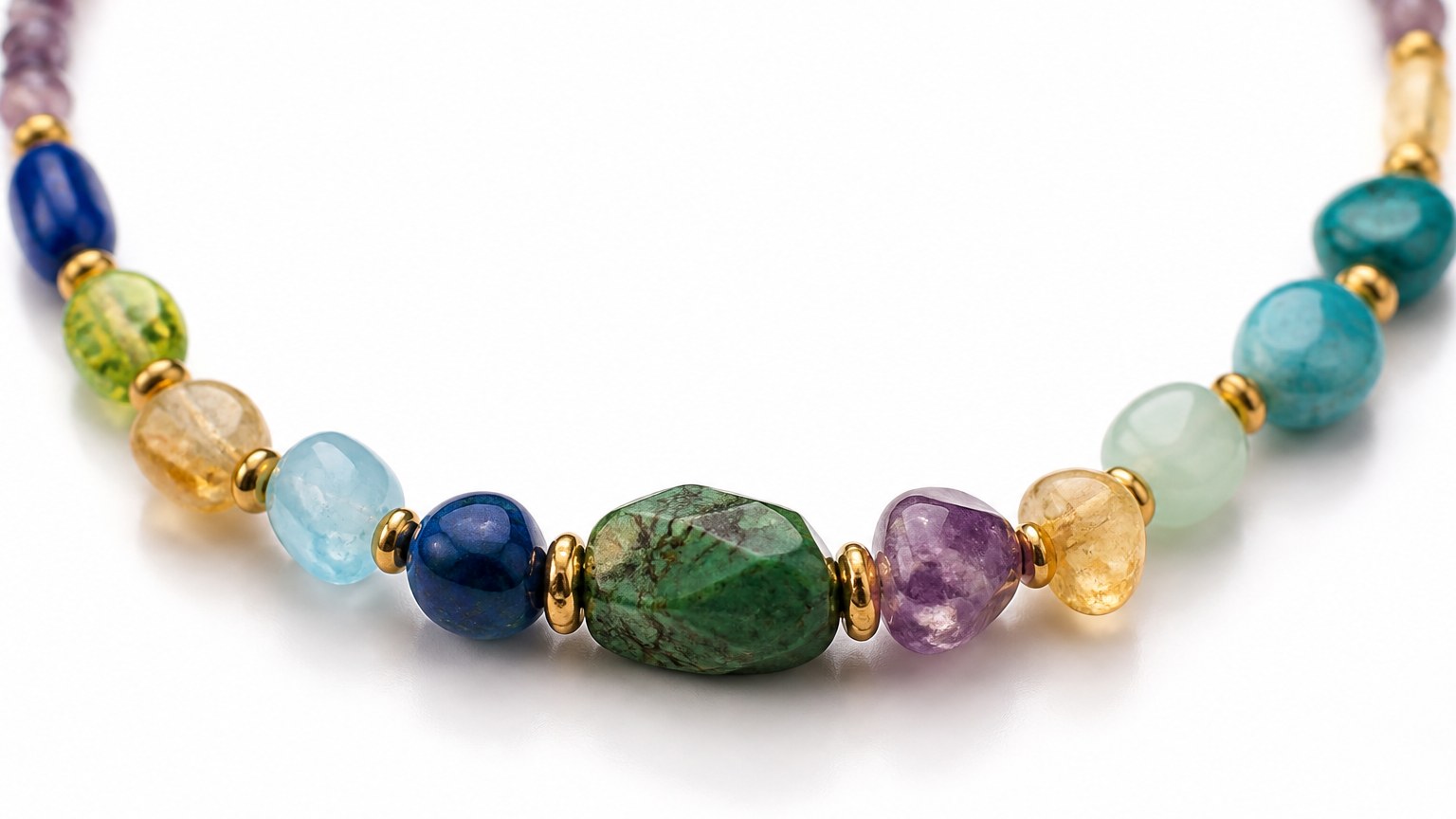 Collier en pierres fines colorées