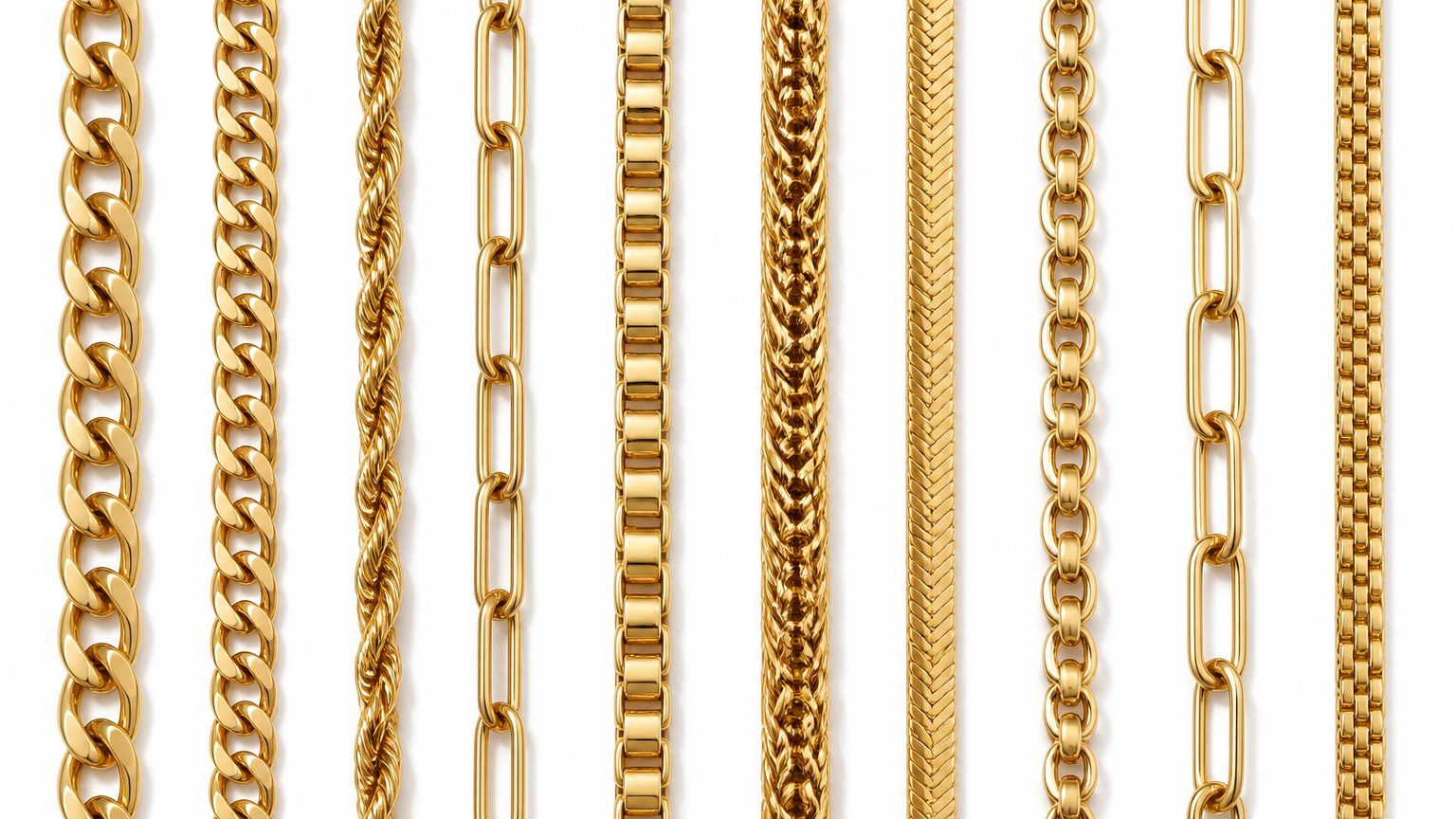 Types de mailles pour chaînes en or homme 18 carats