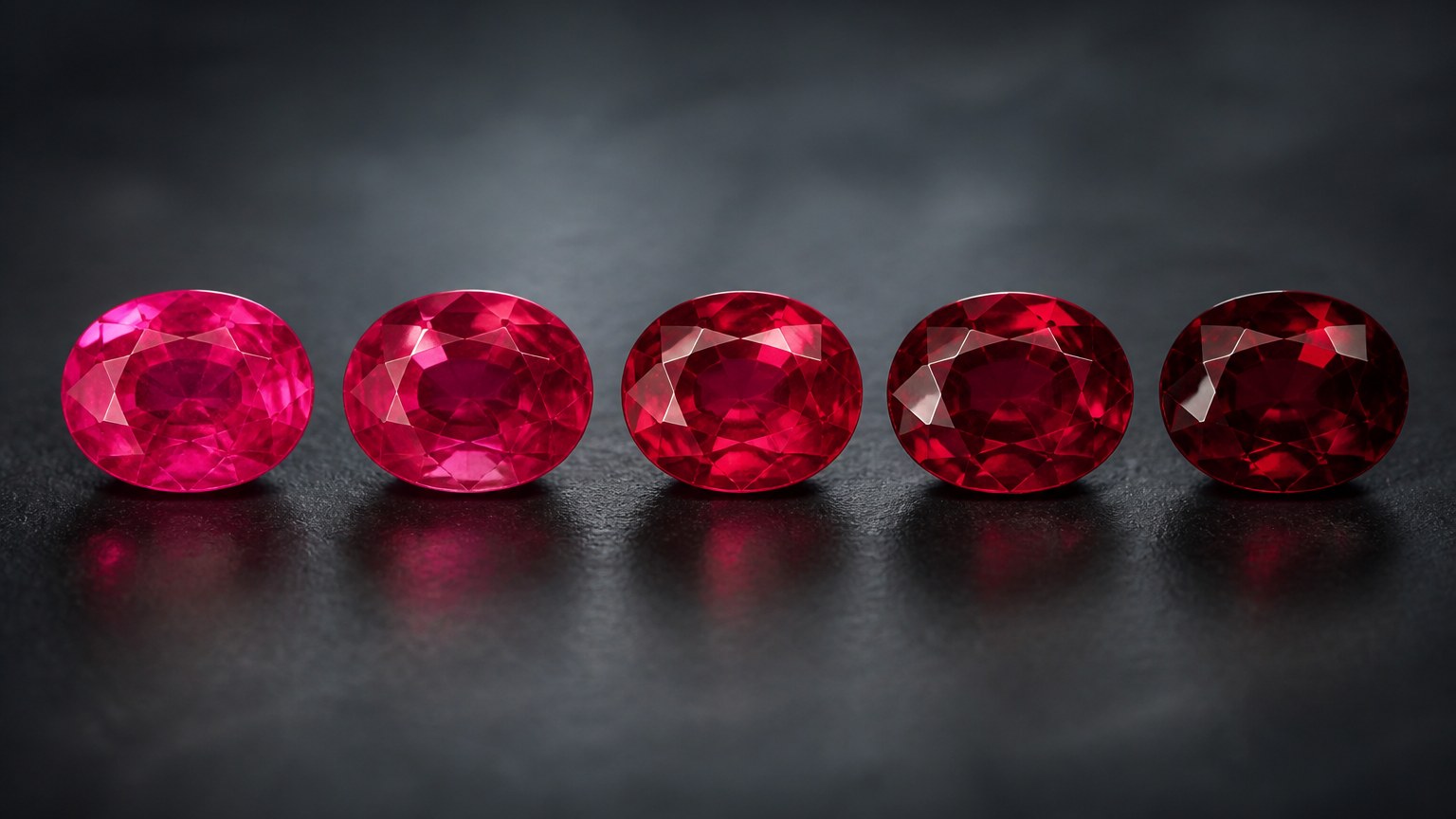 Nuances de couleur de rubis variées