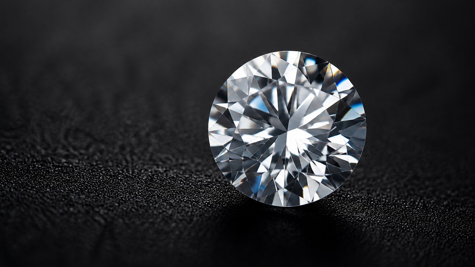 Diamant rond 0,10 carat éclatant en gros plan