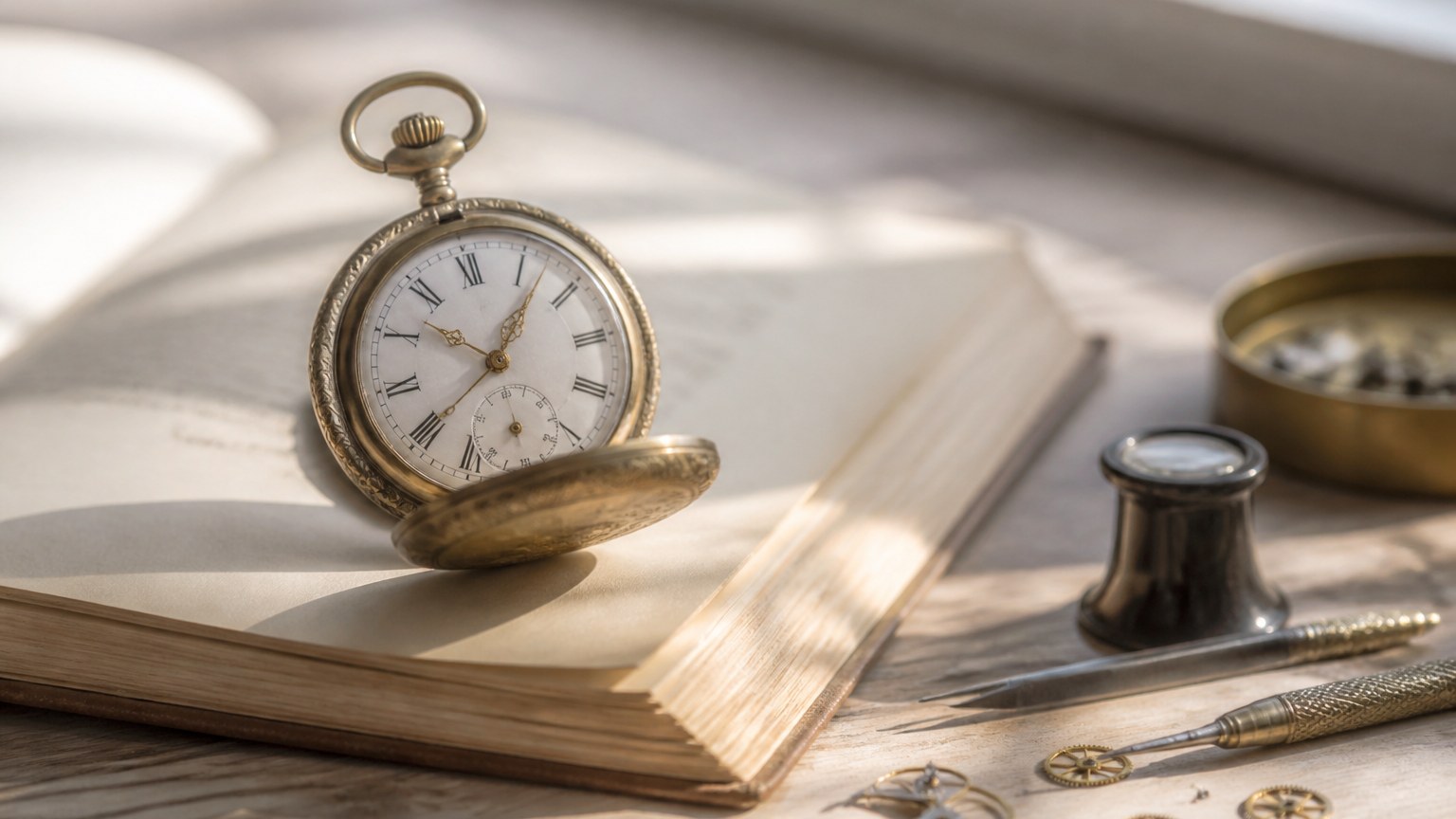 Montre ancienne avec outils de bijouterie