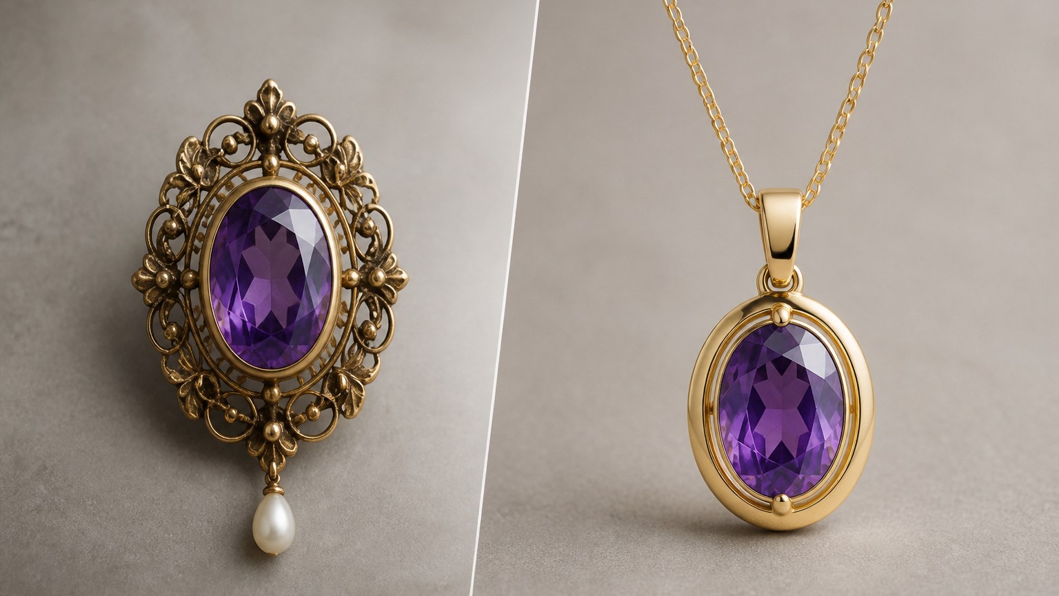 Bijou ancien transformé en pendentif moderne, avant et après