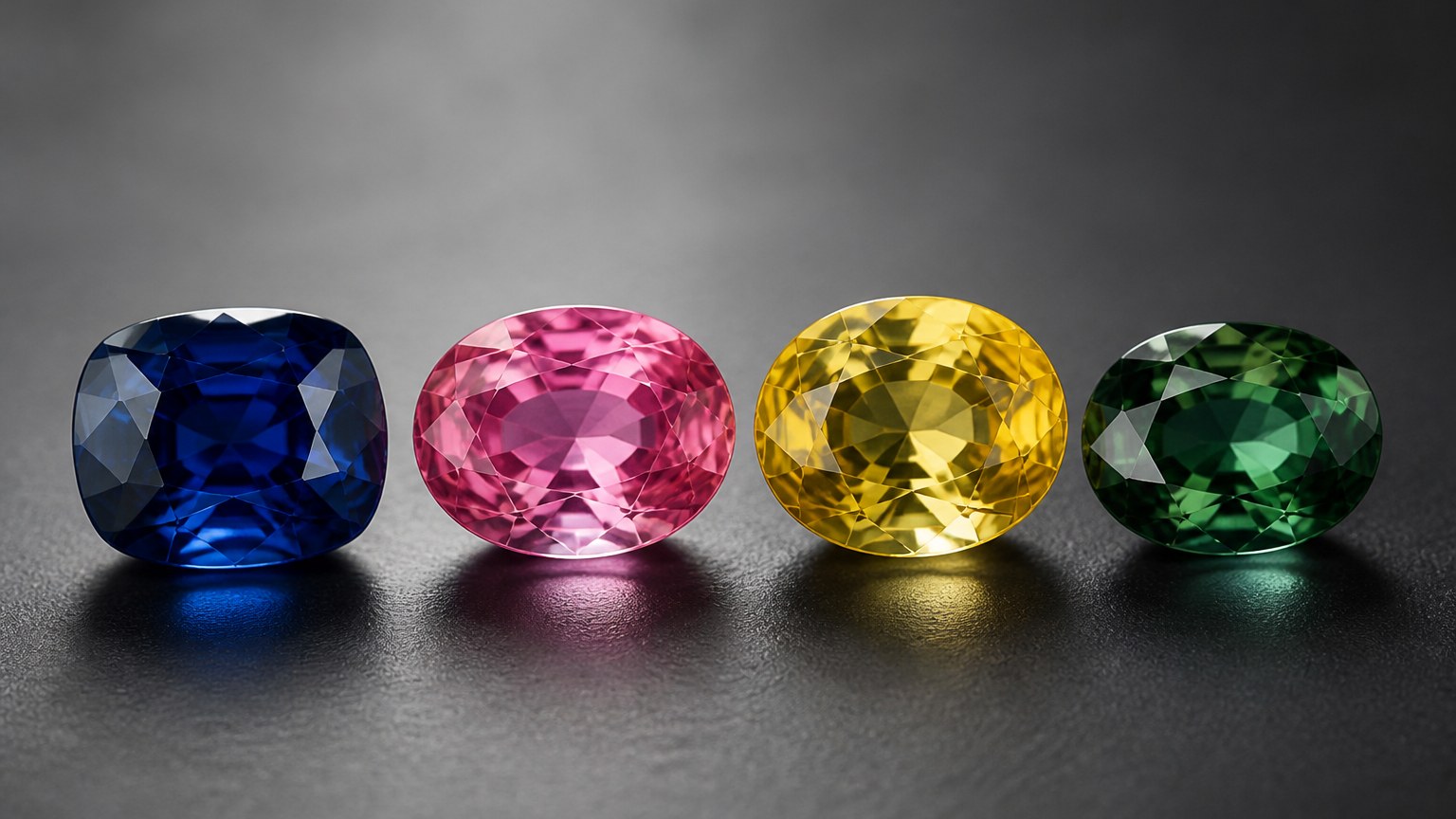 Collection de pierres de saphir multicolores