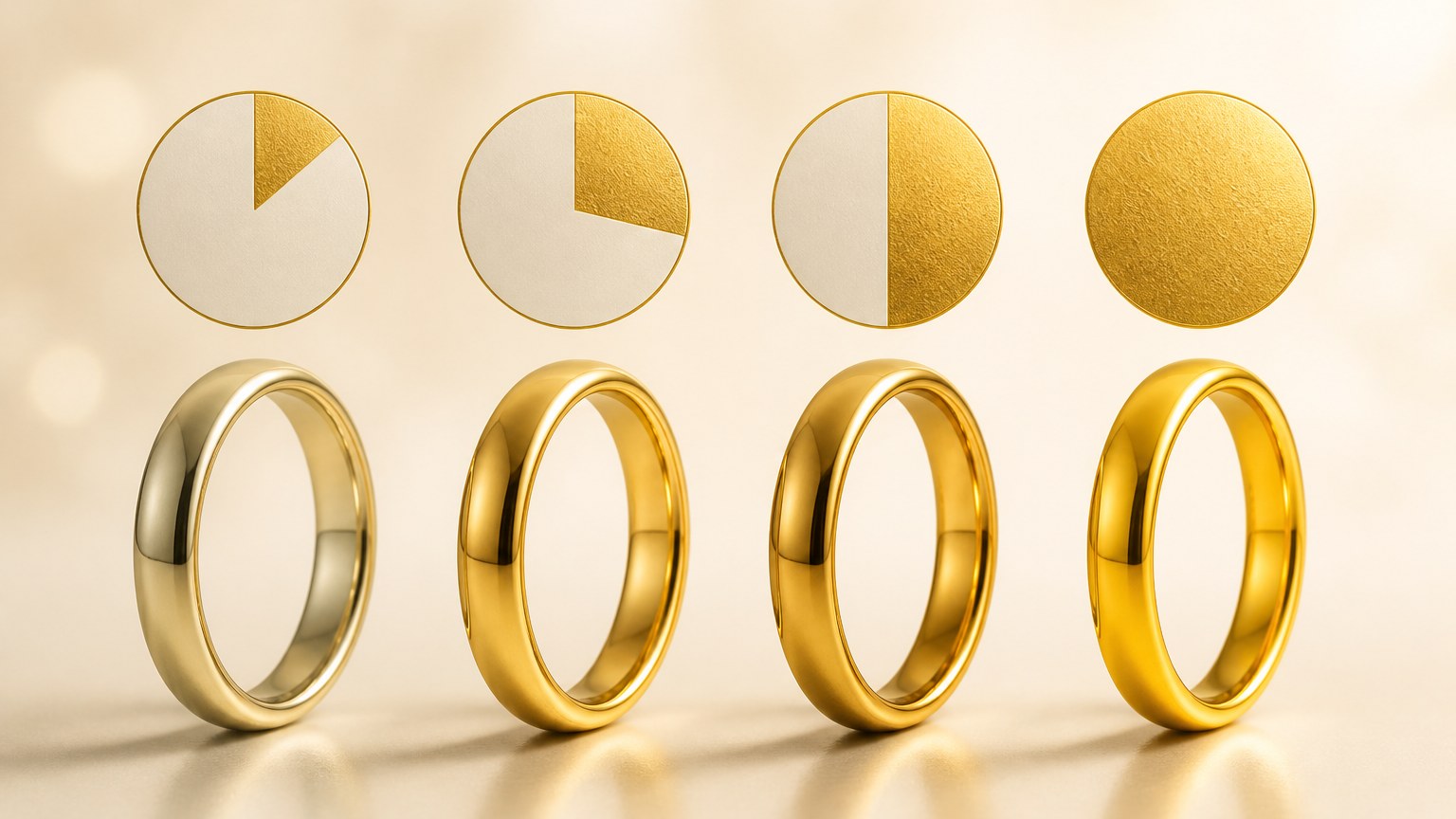 Schéma comparant la pureté de l'or 375 avec d'autres caratages