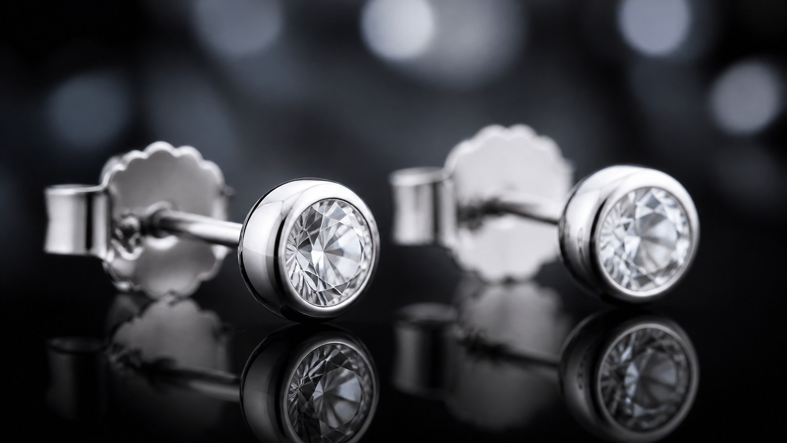 Puces d'oreilles en argent 925 avec fermoir sécurisé